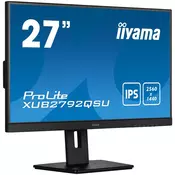 IIYAMA 27 ETE IPS-panel, ULTRA SLIM LINE, 2560x1440 WQHD, 5ms, FreeSync, 15cm height adj. stand, 350cd/m2, VGA, HDMI, DisplayPort, Speakers,  USB-HUB(2x3.0)