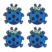 Set podstavkov 4 kosi - 10x10 cm - 4 kosi - Ladybug blue