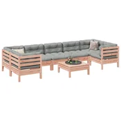 8-dijelni set vrtnih sofa s jastucima masivno drvo duglazije