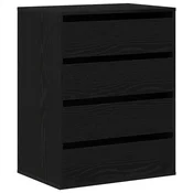 Vidaxl Predalna omara s predalom Črna 60 x 41 x 76 cm Konstruiran les