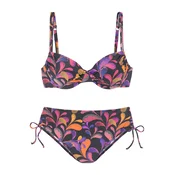 VIVANCE Bikini vijolično modra/temno oranžna/roza/črna