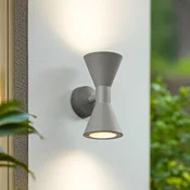 Lucande zunanja stenska svetilka Xalor, siva, IP65, kovina, GU10 - Sodobni - Aluminij