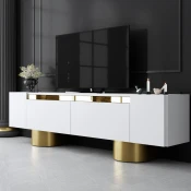 Hanah Home TV Komoda Bohem, 180x50x30 cm, Belo-Zlatne boje