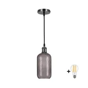 BRILAGI -LED luster na sajli RETRO GLASS 1xE27/60W/230V precnik 14 cm crna/dimno-siva
