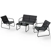 Homestar Vrtni komplet pohištva Genua kavč 113x74x76 cm miza 75x45x41 cm stoli 74x59x76 cm siva