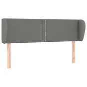 Vidaxl Vzglavje z ušesi temno sivo 147x23x78/88 cm blago
