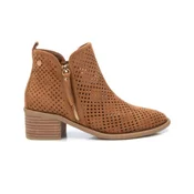 Xti za ženske. 14396102-CAMEL Usnjeni gležnjarji 143961 rjavi (38), Rjava, 5 do 8 cm, Zip, Priložnostno