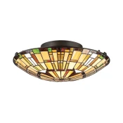Quoizel QZ-REED-F-VB - Plafonska svetiljka Tiffany REED 2xE27/60W/230V precnik 42 cm