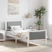 Krevetna konstrukcija Svijetlo siva 75 x 190 cm tkanina