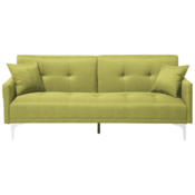 Beliani Oblazinjen raztegljiv kavč v zelenem odtenku LUCAN