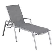 Kettler KETTLER Cirrus Silver Line aluminijska sklopiva ležaljka 200 cm, srebrno-siva, 150 kg