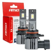 Avtomobilske LED žarnice AMiO X4 Aviator HIR2 9012 6500K Canbus