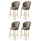 Hanah Home Set barskih stolica Fora, 4 komada, Bež-zlatni