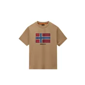 NAPAPIJRI Majica FLAG TIKI mornarska/svetlo rjava/živo rdeča/bela