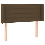 Vidaxl Vzglavje z ušesi temno rjavo 103x16x78/88 cm blago