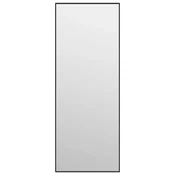 Vidaxl Ogledalo za vrata črno 30x80 cm steklo in aluminij