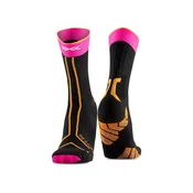 X-BIONIC Trailrun Terraskin Expert Crew nogavice, x black/fluo pink/blazing orange (EU 45-47)