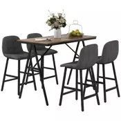 Homestar Jedilna miza z 5-delnim kompletom 120x60x91 cm temno siva