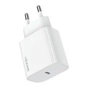 shumee 20W USAMS Power Delivery USB-C stenski polnilnik bele barve