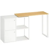 Homestar Kotna pisalna miza L-oblika vrtljiva 150x40x75 cm bela