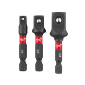 MILWAUKEE Set adapterjev ShockWave šestrobi 1/4 na kvadratni 1/2, 3/8, 1/4