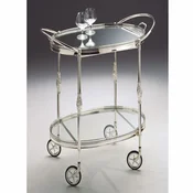 Casa Padrino luxury serving trolley with removable tray silver - Made in Italy