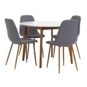 JEGIND O105 sto bela + 4 JONSTRUP stolice siva/hrast