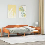 shumee vidaXL Posteljni okvir brez vzmetnice voščeno rjav 90x190 cm borovina