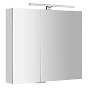 MIRRÓ ogledalna omarica z lučko LED, 80x70x16cm, bela - Bela - 80x70x16 cm - Sapho - MIRRÓ - 24 - MDF/laminat - 800 - 700 - 160 - IP44 - 568 - 8 - LED - 14