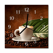 tulup.si Steklena kvadratna ura Kava mug 30x30 cm