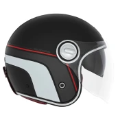 Otvorena motociklisticka kaciga NOX PREMIUM Heritage mat crno-crveno-bijela