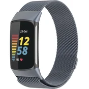 GS Milanski pašček za Fitbit Charge 5, siv
