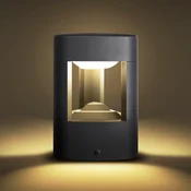 Lucande LED podstavna svetilka Pirron, 20 cm, trikotna, IP54 - Sodobni - antracit - Kovina