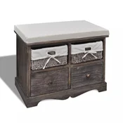Klupa za pohranu smeda 62 x 33 x 42 cm od drva paulovnije
