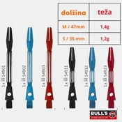 Aluminijasti trupi za pikado puščice BULLS/Split/Black