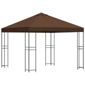 Vidaxl Paviljon 3 x 3 m Rjava Poliester in jeklo 190 gsm