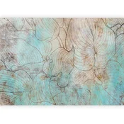 artgeist Fototapeta Leaves In Blue, 100x70cm