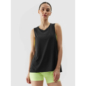 Womens sports top made of recycled 4F materials - black