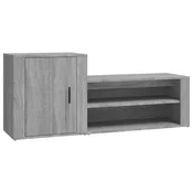 Vidaxl Omarica za čevlje siva sonoma 130x35x54 cm inženirski les