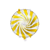 PartyDeco Balon iz folije bele in zlate sladkarije 35 cm