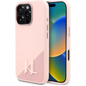 Karl Lagerfeld KLHMP16LSCMKMPCP iPhone 16 Pro 6.3 pink hardcase Silicone Shadow Metal Initial MagSafe (KLHMP16LSCMKMPCP)