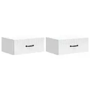 vidaXL Stenski nočni omarici s predalom 2 pcs Bela 49 x 34,5 x 20 cm