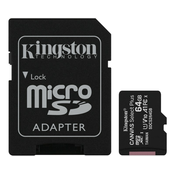 KINGSTON A1 MicroSDXC 64GB 100R class 10 SDCS2 64GB + adapter