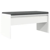 Vidaxl Haldna klop z blazino Bela 80 x 38 x 46 cm