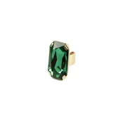 Addicted2 Prstan Celeste anello placcato oro con cristallo Swarovski smeraldo smaragd