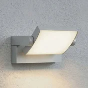 Lindby LED-stenna svetilka za zunanjo uporabo Sherin, svetlo siva, IP54, - Sodobni - svetlo siva, bela satinirana - Aluminij
