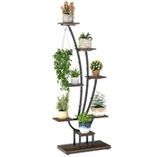 Northix 8-nivojsko LED stojalo za rastline 67x30x156 cm kovina 4-luči