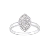 DIAMANT LETERNEL Prstan Cluster-Ring aus 375 Weißgold mit 0.16 Karat Diamant srebrna