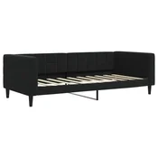 Vidaxl Raztegljiva postelja črna 90x190 cm žamet