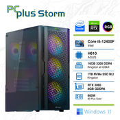 PCPLUS Storm i5-12400F 16GB 1TB NVMe SSD GeForce RTX 3060 12GB RGB Windows 11 Home gaming namizni računalnik